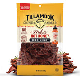 Tillamook Country Smoker frente del empaque mostrando sabor Mike's Hot Honey y conveniencia