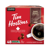 Tim Hortons caja frontal mostrando 48 cápsulas, conveniencia al instante