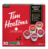 Tim Hortons caja frontal mostrando variedad y conveniencia