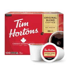 Tim Hortons caja frontal mostrando 100 K-Cups y conveniencia diaria