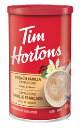 Tim Hortons envase frontal mostrando 16 oz y marca, conveniencia inmediata
