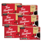 Tim Hortons frente del paquete K-Cup mostrando cantidad y compatibilidad, conveniencia asegurada
