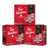 Tim Hortons empaquetado frontal del pack de 90 cápsulas, identificación clara y surtido