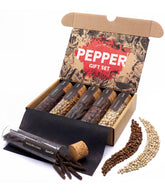 TIMBER TASTE: caja frontal lista para regalar con cinco pimientas