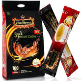 TNI King Coffee frontal del paquete mostrando 100 sobres y conveniencia