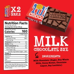 Tony's Chocolonely barras abiertas mostrando variedad y porciones desiguales