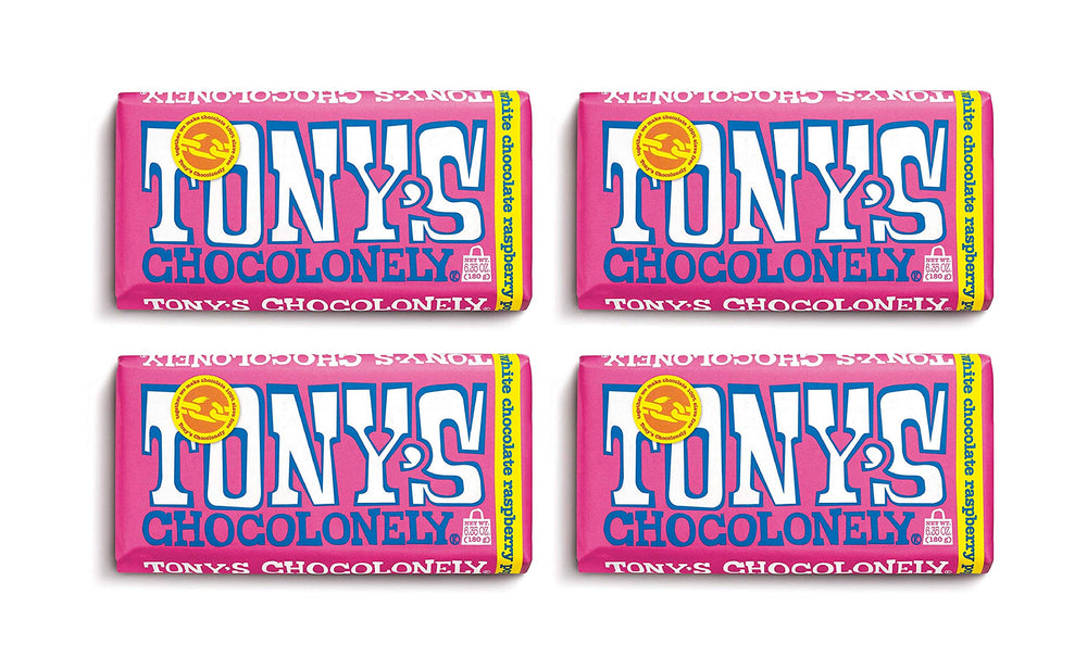 Tony's Chocolonely empaque frontal mostrando la barra y atractivo visual