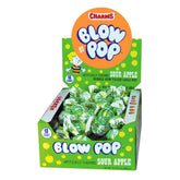 Tootsie Roll Charms Blow Pop caja frontal mostrando 48 unidades, ideal para fiestas