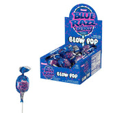 Tootsie Roll caja frontal Blue Razz Berry mostrando la cantidad y diseño