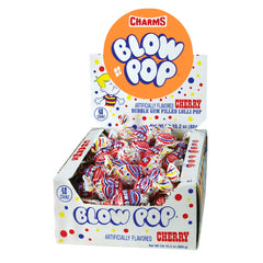 Tootsie Roll Charms Blow Pop frente del paquete muestra 48 unidades frescura