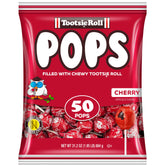 Tootsie Roll empaque frontal de 50 Tootsie Pops Cherry, ideal para compartir