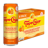 Topo Chico lata tangerine frente mostrando diseño y frescura