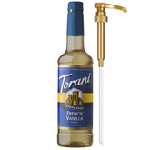 Torani botella frente mostrando diseño y beneficios práctico
