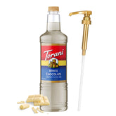 Torani botella frontal 1L mostrando envase y marca, aporta sabor confiable