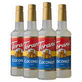 Torani botella frontal de coconut con etiqueta visible y uso fácil