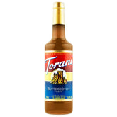 Torani botella frontal 750 mL mostrando diseño y capacidad, ideal para cafeterías
