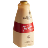 Torani envase frontal chocolate blanco, presentación clara y uso profesional