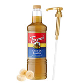 torani botella frontal con sabor plátano cremoso, presentación profesional