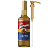 Torani botella Cupcake frontal mostrando diseño y volumen, ideal para cafeterías