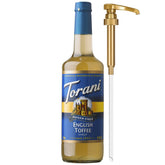 Torani botella frontal English Toffee muestra elegante sabor toffee
