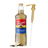 Torani botella frontal 1L mostrando el diseño y volumen práctico