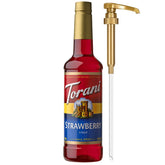 Torani botella frontal mostrando etiqueta y volumen beneficios de sabor