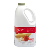 Torani Real Fruit botella al frente mostrando tamaño y etiqueta útil