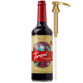 Torani Galaxy botella frontal mostrando diseño y dosificador práctico