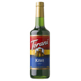 Torani jarabe kiwi vista frontal botella 750 ml, ideal para recetas consistentes