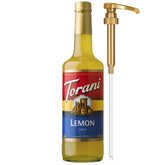 Torani botella frontal mostrando diseño y volumen útil