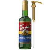 Torani botella frontal manzana verde mostrando presentación y uso práctico