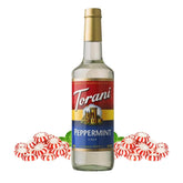 Torani botella frontal de menta, presentación clara y práctica