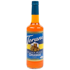 Torani jarabe naranja frontal botella 750 ml, aroma cítrico concentrado