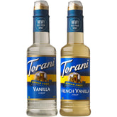Torani pack frente con dos botellas sin azúcar visual atractivo