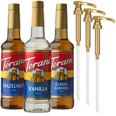 Torani pack frontal con tres botellas y beneficio de variedad