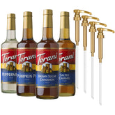 Torani pack frontal 4 botellas muestra variedad y conveniencia