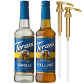 Torani pack frontal con botellas de 750 ml mostrando ahorro y presentación