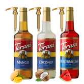 Torani pack frontal con coco mango y sandía mostrando variedad y facilidad