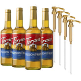 Torani jarabe de maracuyá pack de cuatro botellas de vidrio, práctico para bares