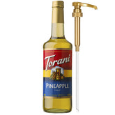 Torani botella frontal mostrando sabor piña y presentación profesional