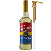 Torani botella frontal pistachio muestra presentación y ahorro