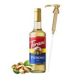 Torani Pistachio botella frontal mostrando marca y sabor pistacho