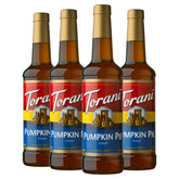 Torani frasco Pumpkin Pie al frente mostrando presentación y volumen
