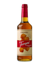 Torani botella frontal mostrando etiqueta y volumen 750 ml, presentación profesional