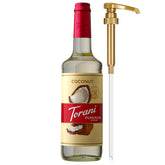Torani botella frontal muestra 750 ml con bomba, añade coco auténtico