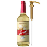 Torani Puremade frente de botella mostrando diseño y volumen, sirve consistente sabor