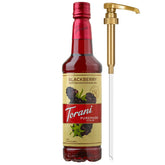 Torani Puremade zarzamora frontal botella mostrando etiqueta y capacidad 750 ml