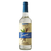 Torani botella frontal 750 ml mostrando etiqueta clara y elegante