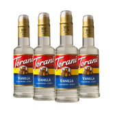 Torani botella frontal mostrando diseño y tamaño práctico