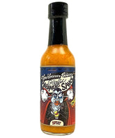 Torchbearer Sauces frontal del envase mostrando etiqueta y color apetitoso